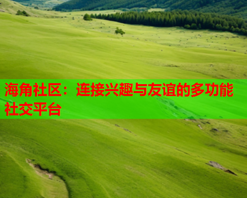 海角社区：连接兴趣与友谊的多功能社交平台  第1张