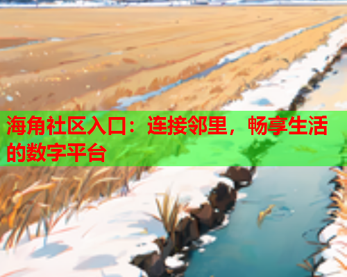 海角社区入口：连接邻里，畅享生活的数字平台  第1张